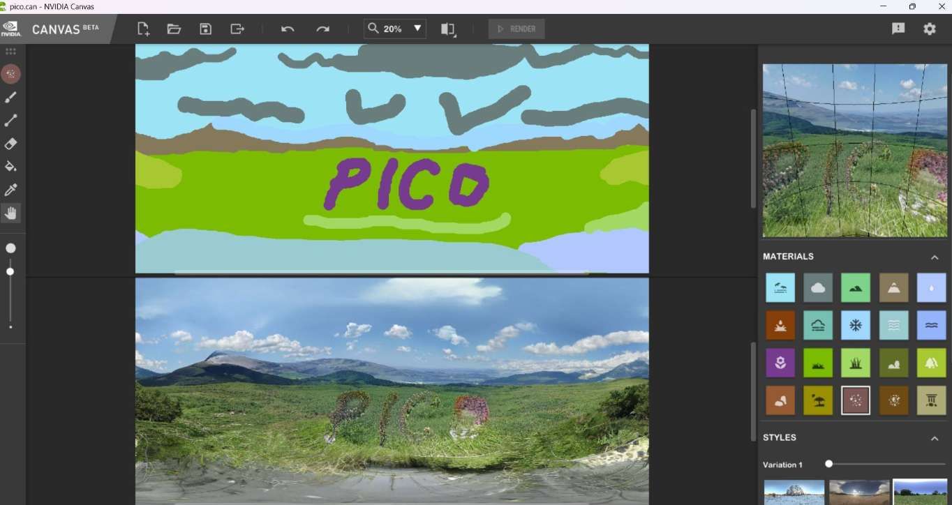 PICO用户分享：用NVIDIA Canvas AI绘画制作VR全景图