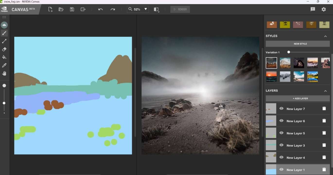 PICO用户分享：用NVIDIA Canvas AI绘画制作VR全景图  第7张