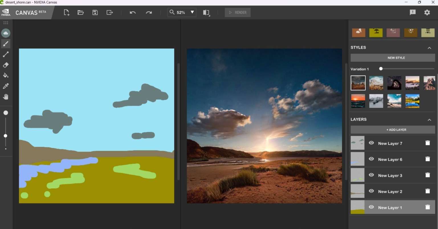 PICO用户分享：用NVIDIA Canvas AI绘画制作VR全景图  第5张