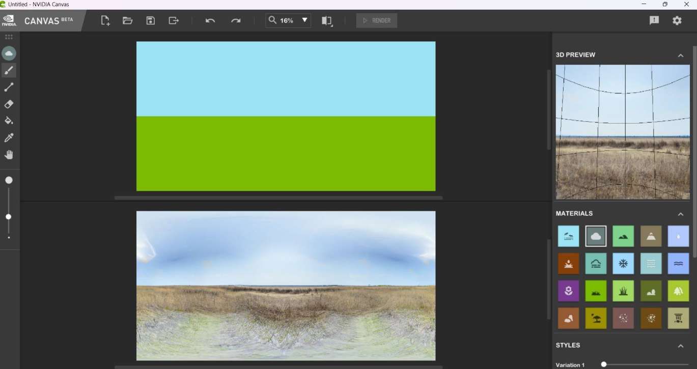 PICO用户分享：用NVIDIA Canvas AI绘画制作VR全景图  第3张