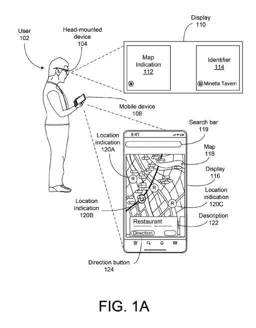 谷歌申请手机与AR眼镜协同导航系统专利