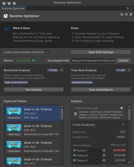 简化运行时优化工作 ，Meta发布Quest Runtime Optimizer for Unity  第2张