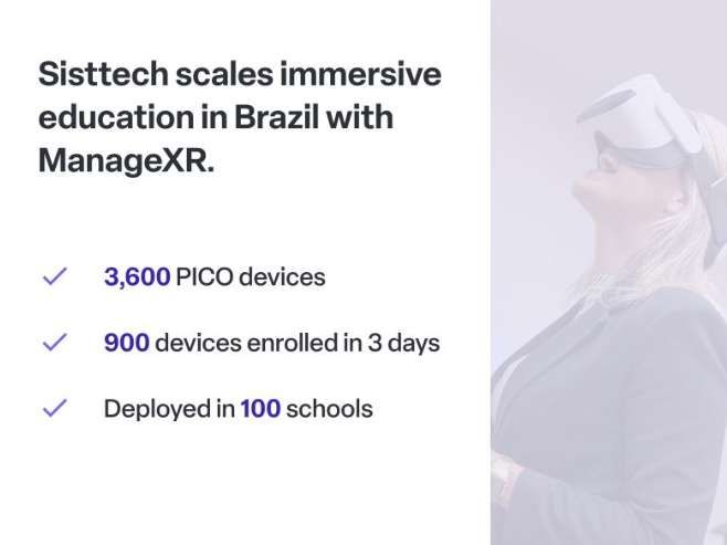 巴西教育机构在100所公立学校部署3600台PICO VR设备