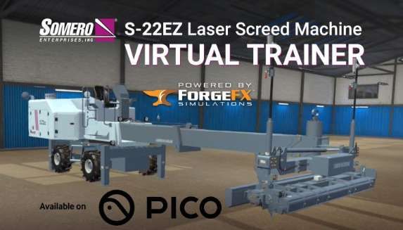 PICO与ForgeFX合作推出激光整平机VR培训模拟器