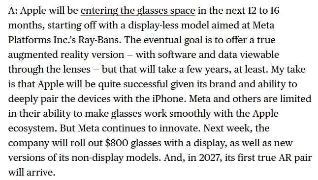 映维日报：传苹果将推智能眼镜对标Ray-Ban Meta，Meta泄露Connect大会智能眼镜新品  第2张