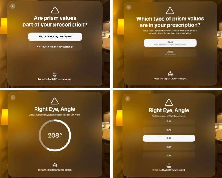 Apple Vision Pro在visionOS 26中新增数字棱镜度校正功能