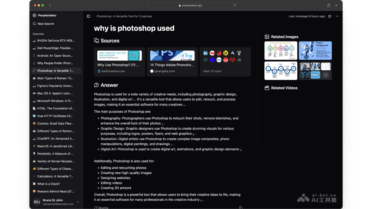 Perplexideez  开源本地AI搜索助手，智能搜索信息来源追溯